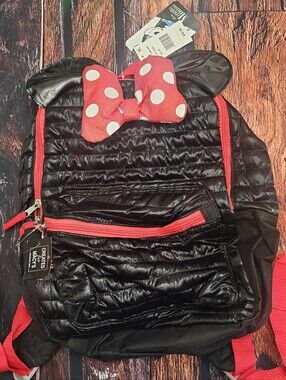 Designer Minnie Mouse Quilted Backpack Red Bow
